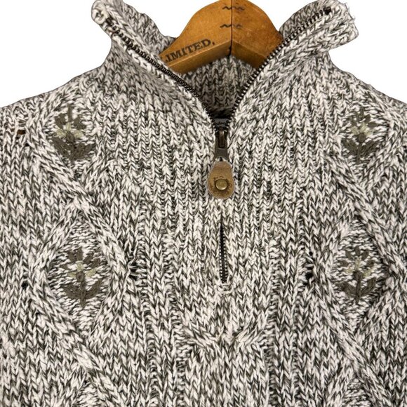 Vintage Northern Reflections Half Zip Sweater Hand Embroidered Knit Pullover - Picture 4 of 6